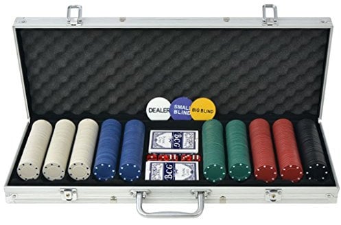 Festnight Poker Set mit 500 Pokerchips Aluminium Pokerset Koffer