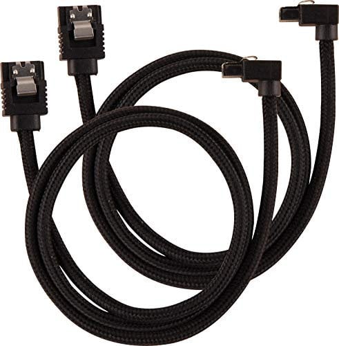 Corsair Cavo SATA Schermato Premium - SATA 6Gbps 60 cm, Connettore a 90°, Nero