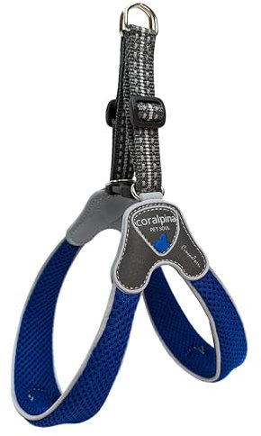 Coralpina Hunde- und Welpengeschirr, italienisches Design, hochwertig, weiches Airmesh, Größe M, Blau (Electric Blue)