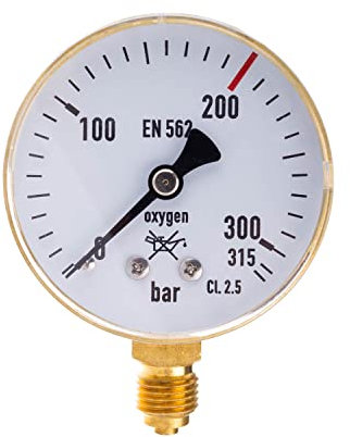 THERMIS Manomètre de soudage 404 | Manomètre de soudage pour la mesure de pression de gaz techniques | Entrée (0-315 bar) | Connexion inférieure