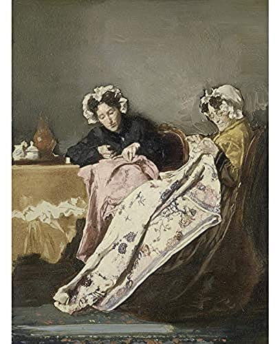 Artery8 Bakker Korff Two Ladies At Their Sewing Malerei Kunstdruck Leinwand Premium Wanddekoration Poster Wandbild