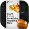 Wrenbury Pro Yorkshire - Bandeja de pudín extragrande con 4 agujeros de 10 cm, antiadherente, bandeja de horno de calibre pesado para Yorkies gigantes