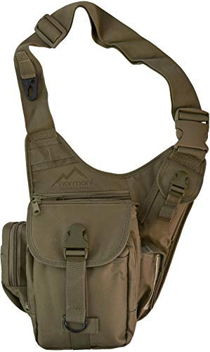normani Schultertasche, Multifunktions Umhängetasche für Damen und Herren Military Tactical Rucksack Brusttasche Sling Bag für Radfahren Wandern Camping Freizeit Uni Schule Farbe Koyote