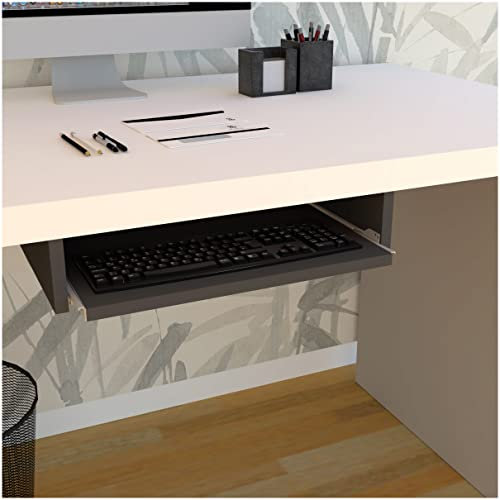 Henor Abnehmbare Tastaturablage aus Holz 55 x 31 x 11 cm unter Schreibtisch Graphit