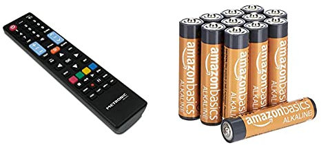 Metronic 495341 Télécommande de Remplacement pour Télévision LG - 100% Compatible & Amazon Basics Lot de 12 Piles alcalines Type AAA 1,5 V 1340 mAh (Design Variable)