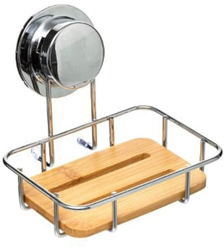 Five Simply Smart - Porte Savon à Ventouse Bambou 14cm Naturel