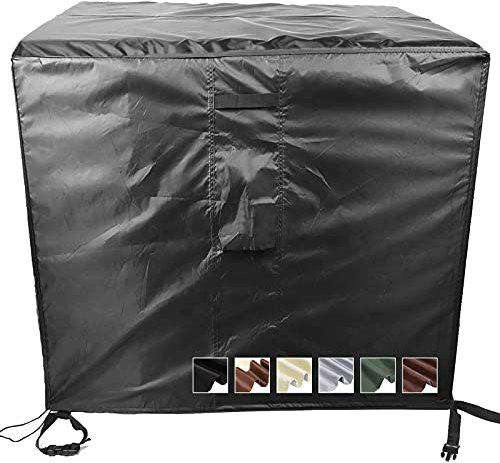 MEEYI bâche Salon de Jardin 120x120x74cm Housse de Protection Salon de Jardin Angle Table de Jardin étanche mobilier Housse de Protection pour Salon de Jardin d Angle 420D Tissu Oxford-Noir