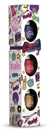 Snails 510843, Kinder Nagellack Geschenkset, Mini Disco 3x7ml, auf Wasserbasis, abwaschbar, unbedenklich, vegan