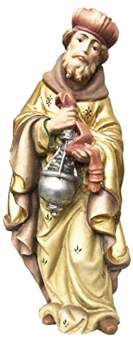 Krippenfigur Heilige DREI Könige Melchior H 10 cm handgeschnitze Holzfigur Holzstatue Statue aus Ahornholz