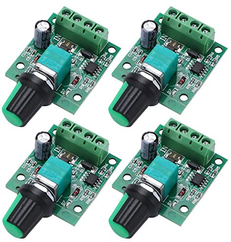 VooGenzek 4 PCS 1.8V 3V 5V 6V 12V 2A 30W PWM Low Voltage DC Motor Speed Controller, 1803BK 1803B Adjustable Driver Switch with LED Indicator and Switch, for Electric Motor
