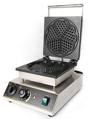 50~300 ℃ Edelstahl Eier Bubble Waffeleisen Kommerziell Waffelmaschine Elektrisch Blase Waffelmaschine Antihaft-Pfanne Ei Waffel Maker Herzform mit Timer
