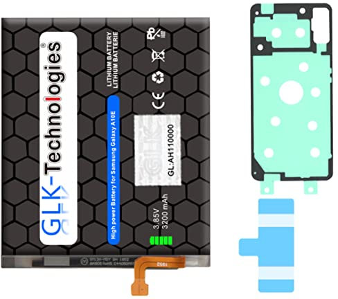 High Power Ersatzakku kompatibel mit Samsung Galaxy A20e SM-A102 SM-A102N SM-A102P GLK-Technologies Battery accu 3200mAh Akku inkl. 2X Klebebandsätze