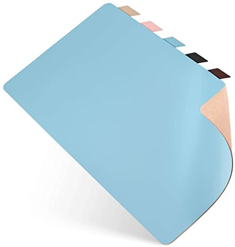 PIETVOSS Schreibtischunterlage aus recyceltem Leder - Ökotex zertifizierte Schreibtisch Unterlagenmatte, 100% Made in Germany - Petrol, 80 x 35 cm