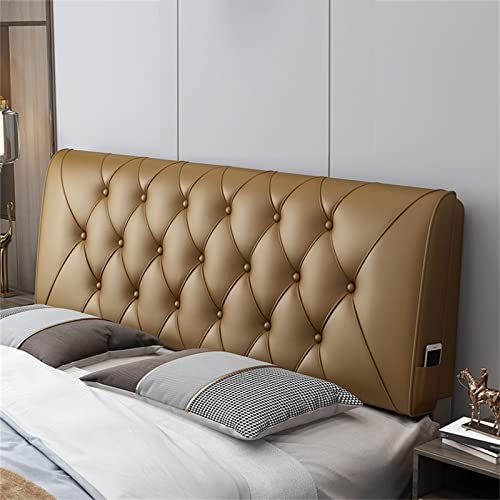 Generic Einfarbiges Leder Keilkissen Für Kopfteil,Großes Gepolstertes Nachtkissen,Tagesbett, Lesekissen, Rückenlehne, Schlafsofa Mit Waschbarem Bezug,C,with headboard 78.7/200cm
