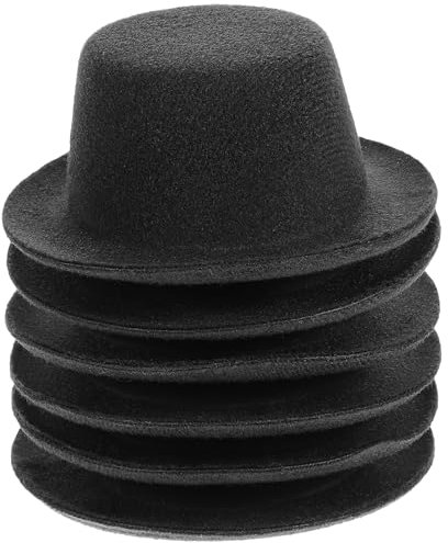 Gadpiparty Haustier Hund Mini Cowboyhut 6 Stücke Stoff Westernhut für DIY Basteln Party Dekoration Zubehör Schwarz