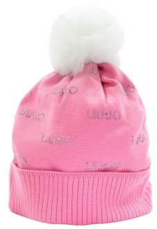 LIU.JO Bommel-Mütze, Logo, Strass, Rosa