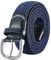 Bluecton Gürtel Männer Flechtgürtel Übergröße Elastischer Stretchgürtel Stoffgürtel Herren 150cm Blau