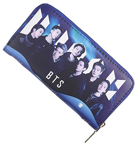 Kpop BTS Merchandise Leder Lange Geldbörsen für Army Geschenke, blau, 19x9x3cm, Casual