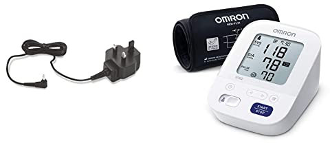 OMRON Original UK AC Adapter (HHP-BF01) for OMRON upper arm blood pressure monitors + OMRON X3 Comfort Automatic Upper Arm Blood Pressure Monitor for Home Use