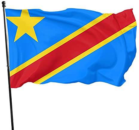 Parteifahne Flagge Der Demokratischen Republik Kongo 90X150Cm Außenbanner Uv-Beständig Dekorative Fahnen Lebendige Farbe Feiertage Flags Décor Für Outdoor Porch Veranda
