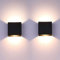 Glighone 2 Stück 10W LED Wandleuchte Innen, Alum Wandlampe innen Up Down, 3 Helligkeit Dimmbar, Modern Wandbeleuchtung für Wohnzimmer, Schlafzimmer, Flur, Balkon, Treppe - Schwarz Warmweiß 3000K