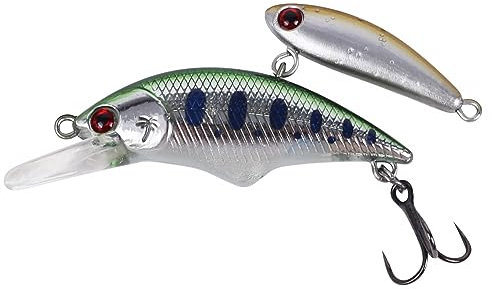 Angelköder Set, Doppelte Angelvorrichtungen, Kunstköder Blinker Gummiköder Bionische Angelköder für Süßwasser Salzwasser