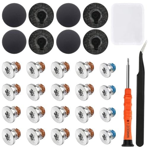ZHUROUPU 31 Pcs Bottom Base Rubber Case Foot and Screws Set Replacement Compatible for MacBook Pro 13 15'' A1425 A1502 A1398 2012 2013 2014 2015 Year (P5 Screwdriver)