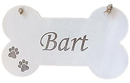 MadeAt94 Dog Bone Wooden Hanging Plaque Personalised Pets Name Dog House Sign Decoration