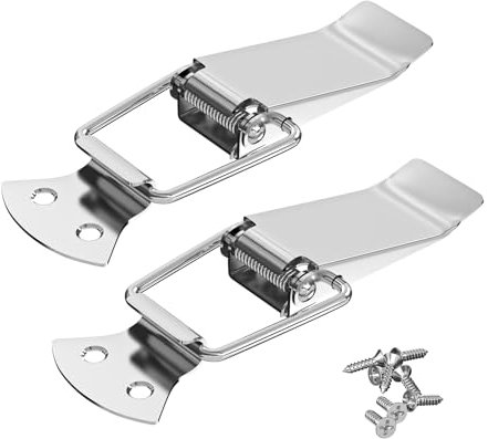 VOCIBO® Spannverschluss, Spannverschluss Edelstahl 2 Stück 105mm Mit Schrauben 8 Stück, Hebelverschluss, Kistenverschluss, Kappenschloss für Toolbox Schublade Truhe Case Box Schrank