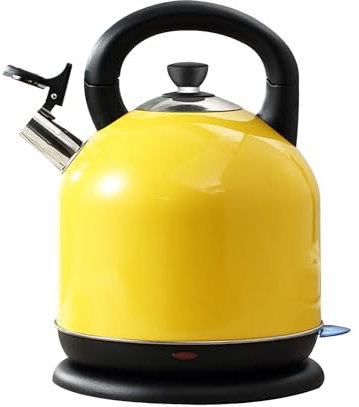 Large Kettle Electric, 2Kw Fast Boil Stainless Steel Cordless Kettle, Ideal for Household or Commercial Use,Whistle Alert, Removable Filter, Auto Shut-Off, Boil-Dry Protection (Yellow, 4.2L)