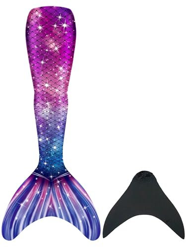 Pyjacos Meerjungfrauenflosse Mädchen Neuer Mermaid Tail, 4 Stück Set,xiaofen,DaheiR8-170