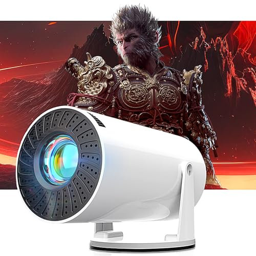 HY300 Mini Projector with WiFi and Bluetooth, Built-in Android 11.0 OS Home Video Projector, Compatible with Smartphone/TV Stick/Laptop/PS4/HDMI/USB (white)