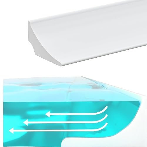 100CM Barrera Para El Suelo De La Ducha, TPE Barrera Para El Umbral De La Ducha, Barrera Para El Suelo Del Cuarto Húmedo, Sello Para El Borde Del Fregadero De La Cocina Del Cuarto De Baño (Blanco)