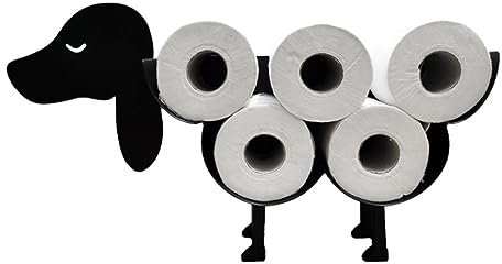 Toilettenpapierhalter, schwarz, neuartiger Toilettenpapierhalter mit Hundemotiv, freistehender Toilettenpapierhalter für Badezimmer, Zuhause, Küche, Toilettenpapieraufbewahrung, neuartiger Toilettenpa