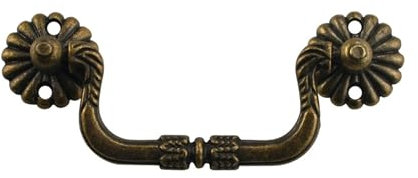 ZAANHA Schubladengriffe mit Bügel aus Bronze im Antik-Look, 9,1 cm Länge, 6,6 cm Lochabstand, Vintage-Schrankgriffe for Schubladen, Kommoden, Truhen, Schränke