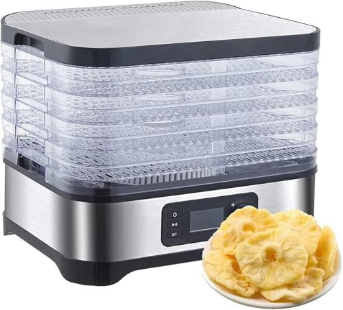 AFLEPCBRQ Food Dehydrator Fruit Dryer Mini Food Dehydrators With Adjustable Thermostat Of 35-70 ° C Ideal For Creating Fruits, Meat, Fish And Vegetables Dry Meat