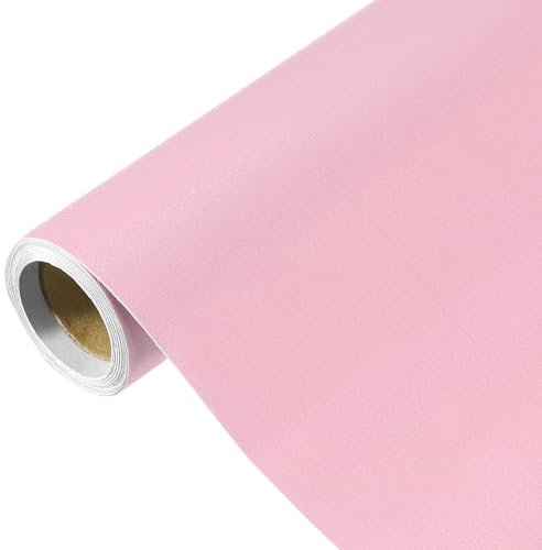 sourcing map 300 x 40cm Powder Pink Wallpaper, Peel and Stick Wallpaper, Powder Pink Contact Paper Solid Color Vinyl Self-Adhesive Wall Paper Decorative for Wall Covering