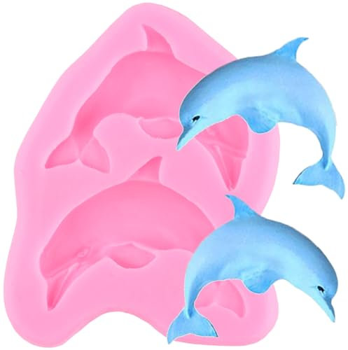 XMOLDNMS Delfin-Silikonformen Für Fondant, Delfin-Form Für Schokolade Und Süßigkeiten, Zum Dekorieren Von Kuchen, Cupcake-Topper, Blütenpaste, Polymer-Ton