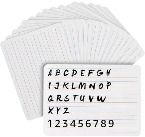 ASelected Weiße Tafel A4 20 Stk. Mini Doppelseitige Trocken Abwischbare Whiteboards, 22.5x30CM, Tragbar für Schule, Büro und Zuhause - Ideal für Lernen und Notizen