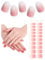 TOROKOM Semi Cured Gel Nail Strips, 20PCS UV Gel Nail Stickers Transparent Wraps for Home Manicure DIY Salon-Quality Strips with File Tool, UV Light Required (Gradient Pink)