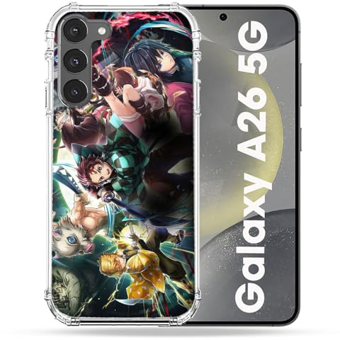 Cokitec Verstärkte Schutzhülle für Samsung Galaxy A26 5G Manga Demon Slayer Groupe