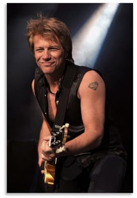 YXRONG Musikalbum, Motiv: Jon Bon Jovi, Sänger, Dekoration, Ölgemälde, Leinwand, Poster, Kunstgemälde, Schlafzimmer-Dekoration, 30 x 45 cm, ungerahmter Stil