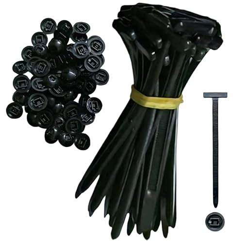 50/100 Piezas Hebillas universales de nylon para atar cables, Bridas, Abrazaderas Plastico - Autoenrollables, clips de retención para parachoques (50)