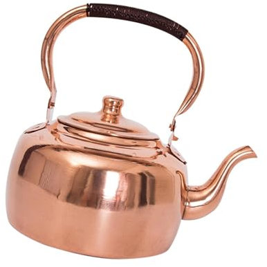 Wasserkocher im Retro-Stil, Kupfer, 3 Liter, Induktionskochfelder, Brenner, kompatible Größe 30 cm hoch, Camping-Teekanne für Herd