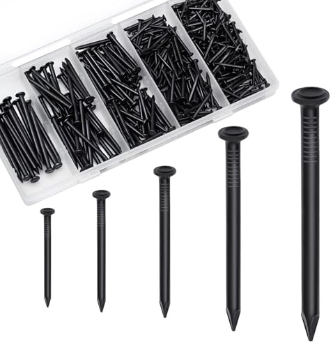 OMOTOOL Hardware stahlnägel sortiment (350 Stück), verzinkte Beton nägel zum Aufhängen von Bildern und Holzbearbeitung, Anzug für Trockenbau und Kiefer,5 Größen Sortiment