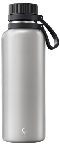 LURCH Isolierflasche Outdoor Edelstahl mit kratzfester Pulverbeschichtung 1l Jura Grey