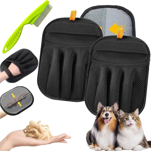 PawBeam - Pet Fur Remover, 2026 Upgraded Five-Finger Electrostatic Pet Hair Removal Glove for Cats & Dogs, Reusable Magic Brush Pets Hair Remover for Laundry, Couch, Carpet, Car Seat (2PCS)