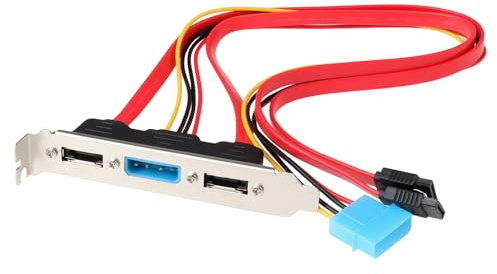 YINETTECH Staffa PCI SATA a eSATA e 4Pin IDE M - Cavo a tutta altezza 2 porte HDD esterno CD-ROM Connessione