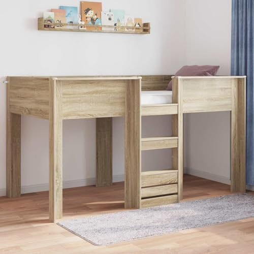RCODSSK Etagenbett für Geschwister Weiß aus Holzwerkstoff, Kinder Etagenbett Weiß für das Kinderzimmer mit Maßen 100 x 200 cm, ideal für kleine Wohnungen