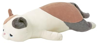 Nemu Nemu Animals 6231292 Plüschtier, Katze Yuzu, Kuscheltier, extra weich und kuschelig, Stofftier, Designed in Japan, Kuschelkissen, Größe L, 50cm